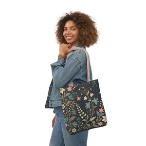 Chic Pastel Floral Canvas Tote - Stylish Everyday Bag - Dipaliz - Bags