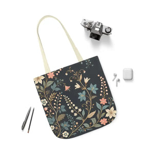 Chic Pastel Floral Canvas Tote - Stylish Everyday Bag - Dipaliz - Bags