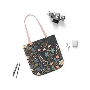 Chic Pastel Floral Canvas Tote - Stylish Everyday Bag - Dipaliz - Bags