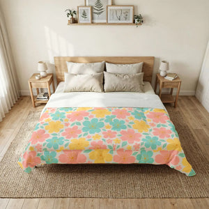 Pastel Floral Cotton Comforter – Oeko-tex - Dipaliz - Quilts & Comforters