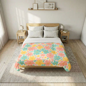 Pastel Floral Cotton Comforter – Oeko-tex - Dipaliz - Quilts & Comforters