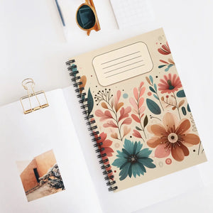 Pastel Floral Spiral Notebook - Metal Binding - Dipaliz - Journals