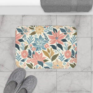 Pastel Floral Bath Mat Anti-slip Backing Safe Stylish - Dipaliz - Mats & Rugs