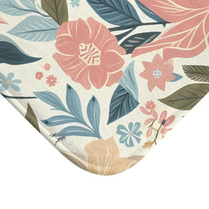 Pastel Floral Bath Mat Anti-slip Backing Safe Stylish - Dipaliz - Mats & Rugs