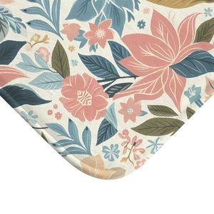Pastel Floral Bath Mat Anti-slip Backing Safe Stylish - Dipaliz - Mats & Rugs