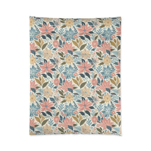 Dreamy Pastel Floral Comforter - Cozy Warm Bedding - Dipaliz - 68’’ × 88’’ - Quilts & Comforters