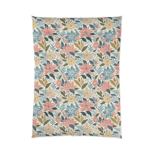 Dreamy Pastel Floral Comforter - Cozy Warm Bedding - Dipaliz - 68’’ × 92’’ - Quilts & Comforters