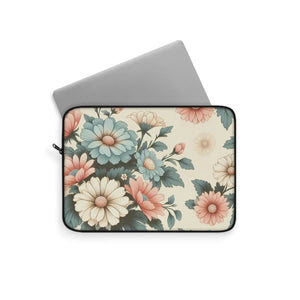 Pastel Floral Pattern Laptop Sleeve - Padded Travel - Dipaliz - Bags