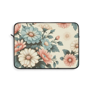 Pastel Floral Pattern Laptop Sleeve - Padded Travel - Dipaliz - Bags