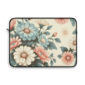 Pastel Floral Pattern Laptop Sleeve - Padded Travel - Dipaliz - Bags