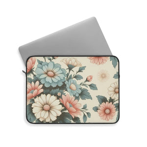 Pastel Floral Pattern Laptop Sleeve - Padded Travel - Dipaliz - Bags