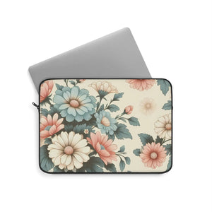 Pastel Floral Pattern Laptop Sleeve - Padded Travel - Dipaliz - Bags
