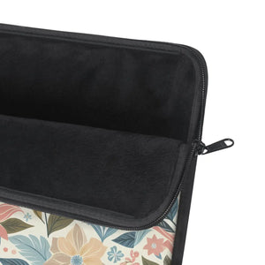 Pastel Floral Pattern Laptop Sleeve - Plush Fleece Interior - Dipaliz - Bags