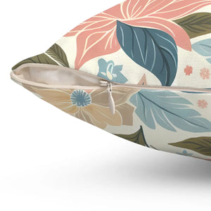 Pastel Floral Pattern – Spun Polyester Square - Dipaliz - Throw Pillows