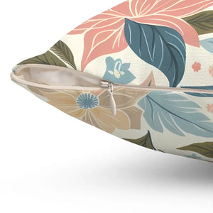 Pastel Floral Pattern – Spun Polyester Square - Dipaliz - Throw Pillows