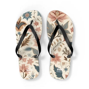 Pastel Floral Flair Unisex Flip Flops - Summer Comfort Style - Dipaliz - Slippers