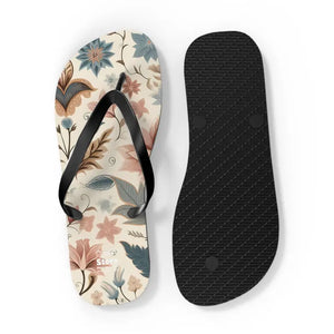 Pastel Floral Flair Unisex Flip Flops - Summer Comfort Style - Dipaliz - Slippers
