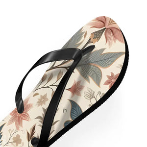 Pastel Floral Flair Unisex Flip Flops - Summer Comfort Style - Dipaliz - Slippers