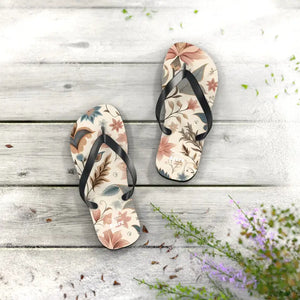 Pastel Floral Flair Unisex Flip Flops - Summer Comfort Style - Dipaliz - Slippers