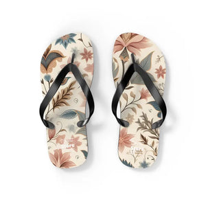 Pastel Floral Flair Unisex Flip Flops - Summer Comfort Style - Dipaliz - s / Black Sole - Slippers