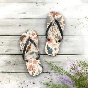 Pastel Floral Flair Unisex Flip Flops - Summer Comfort Style - Dipaliz - Slippers