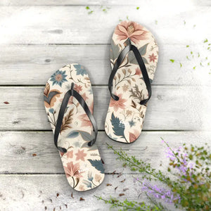 Pastel Floral Flair Unisex Flip Flops - Summer Comfort Style - Dipaliz - Slippers