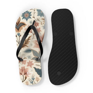 Pastel Floral Flair Unisex Flip Flops - Summer - Dipaliz - Slippers