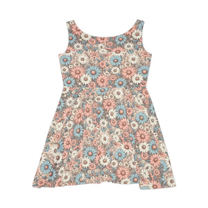 Pastel Floral Skater Dress – Eco Friendly Dipaliz - Dresses - Xs