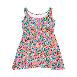 Pastel Floral Skater Dress – Stretchy Fabric - Dipaliz - Dresses - s