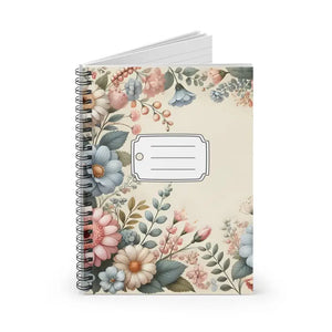 Pastel Floral Ruled Line Notebook for Creative Organization - Dipaliz - one Size - Journals