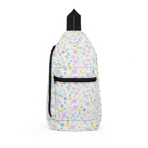 Pastel Floral Sling Bag - Lightweight Crossbody Backpack for Everyday & Travel - Cross Body Bags