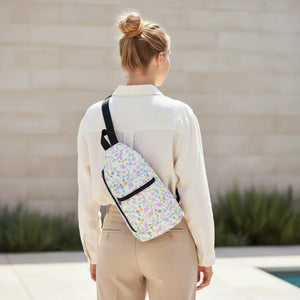 Pastel Floral Sling Bag - Lightweight Crossbody Backpack for Everyday & Travel - Cross Body Bags