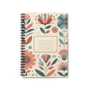 Pastel Floral Spiral Notebook Ruled Line Journal - Dipaliz - one Size - Journals