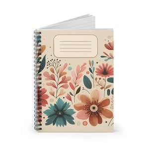 Pastel Floral Spiral Notebook Metal Binding Creative Journal Dipaliz - one Size - Journals