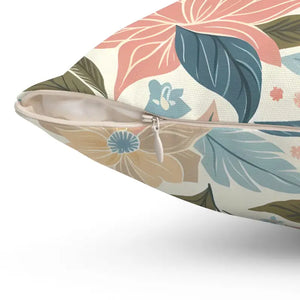 Pastel Floral Pattern Spun Polyester Square Pillow - Dipaliz - Throw Pillows