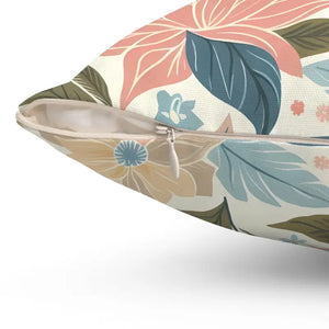Pastel Floral Pattern Spun Polyester Square Pillow - Dipaliz - Throw Pillows