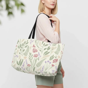 Pastel Floral Weekender Tote - Botanical Travel - Dipaliz - Luggage & Bags