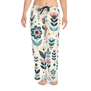 Pastel Floral Pajama Pants - Drawstring Polyester Jersey - Dipaliz - Xs / White Stitching - Pajamas