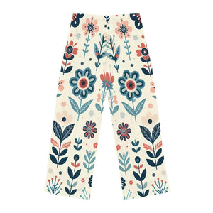 Pastel Floral Pajama Pants - Polyester Jersey Knit - Dipaliz - Pajamas