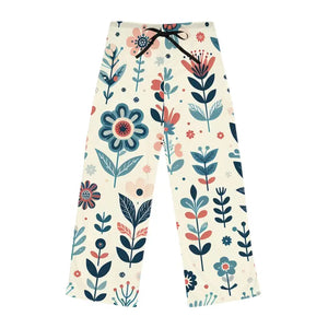 Pastel Floral Pajama Pants - Drawstring Polyester Jersey - Dipaliz - Pajamas