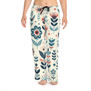 Pastel Floral Pajama Pants - Polyester Jersey Knit - Dipaliz - Pajamas