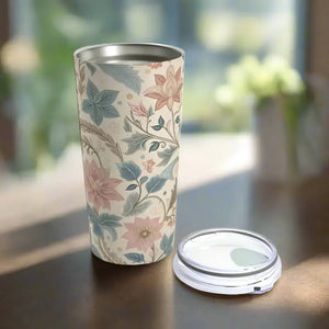 Pastel Flowers Tumbler 20oz - Stainless Steel Travel Cup - Dipaliz - Thermoses