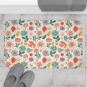 Floral Microfiber Bath Mat – Absorbent Soft - Dipaliz - Mats & Rugs