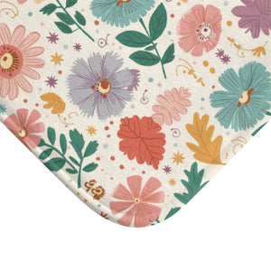 Floral Microfiber Bath Mat – Absorbent Soft - Dipaliz - Mats & Rugs