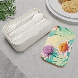 Floral Pastel Bento Lunch Box - Wood Lid - Dipaliz - Sets