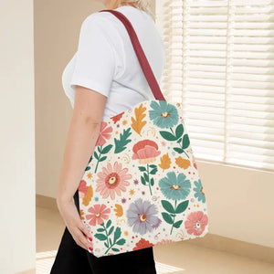 Tote Bag Bliss - Pastel Flowers Aop Style - Dipaliz - 16’’ × / Red - Shopping Totes