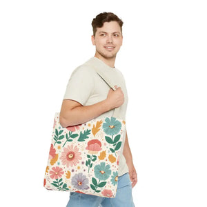 Tote Bag Bliss - Pastel Flowers Aop Style - Dipaliz - Shopping Totes