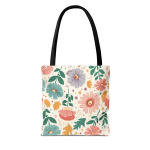 Tote Bag Bliss - Pastel Flowers Aop Style - Dipaliz - Shopping Totes