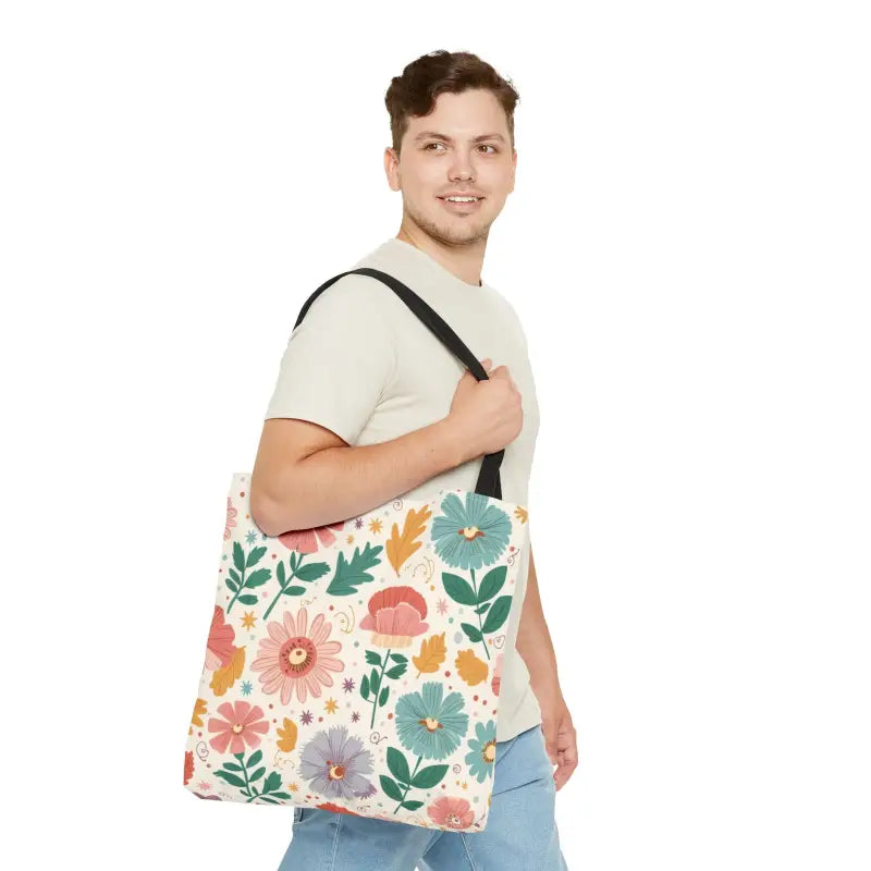 Tote Bag Bliss - Pastel Floral Chic | Dipaliz - Shopping Totes