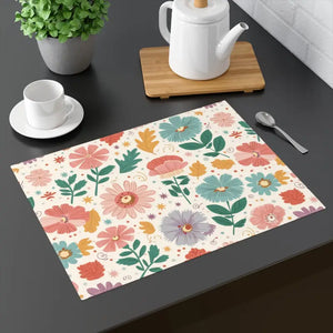 Chic Pastel Flowers Placemats - Elegant Dining Decor - Dipaliz - 18’’ × 14’’